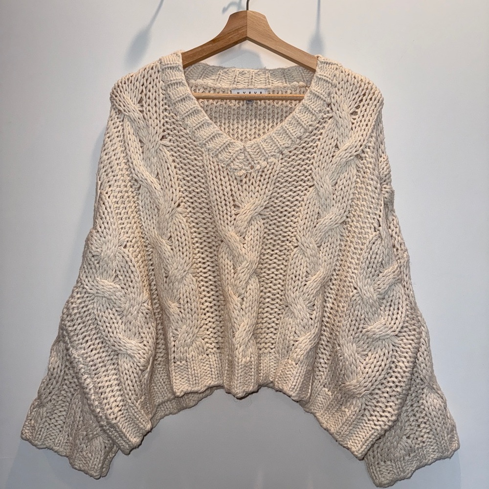Cozy Cream Oversized Cable Knit Sweater